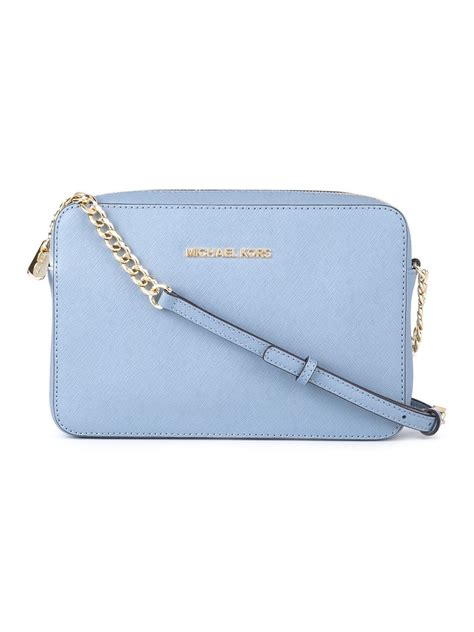 michael kors jet set baby blue|Jet Set Medium Leather Crossbody Bag .